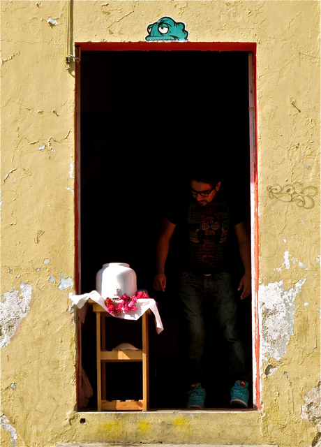 Small agua fresca stand