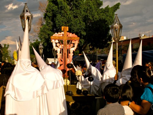 White hood participants waiting