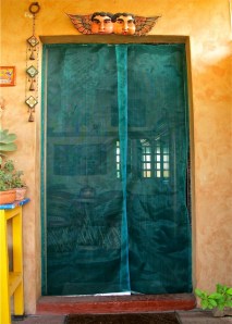 Green screen on door