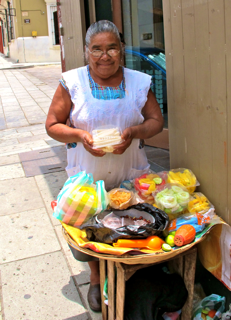 Vendor and her stand.