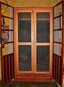 Screen door from inside apartment
