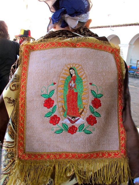 Virgin of Guadalupe embroidered on the back of the cape of a Danzante.