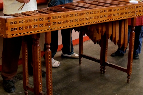 Parquetry detail on marimba