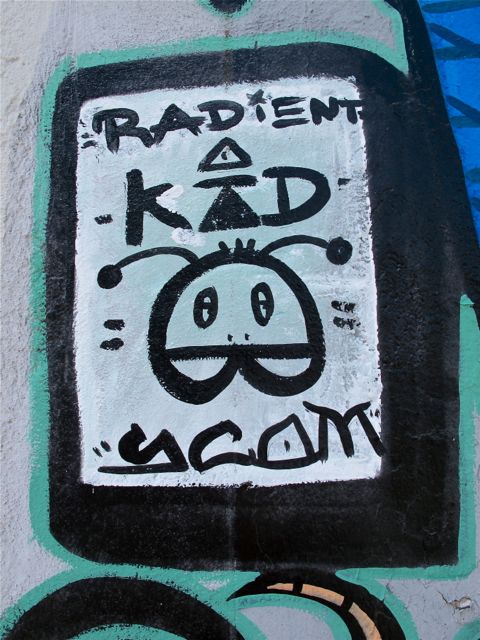 Signature on mural:  Radient; Kad; Ycom