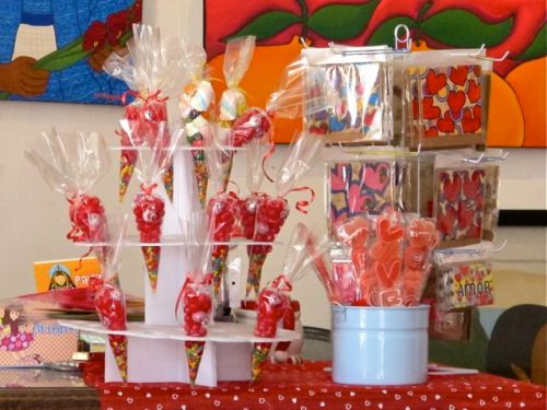 Candy display on counter