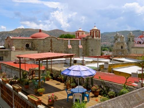 View from above of deck & shade structure