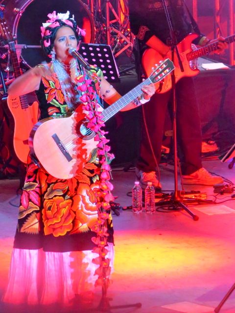 Lila Downs with guitar
