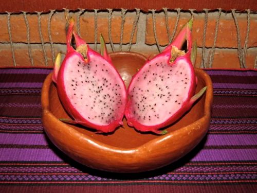 2 halves of Pitahaya fruit