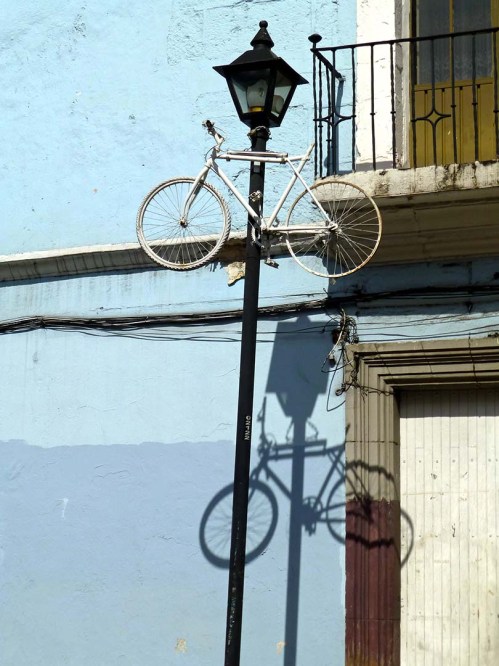 Bike near top of street light