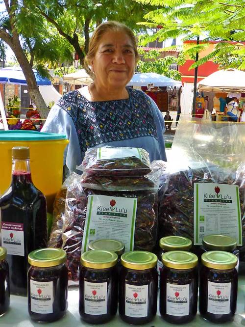 Woman selling jamaica products