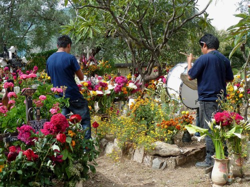 Serenading the departed.