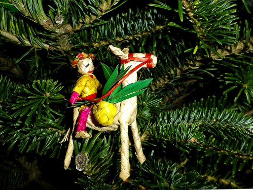 Palm leaf horse & rider ornament