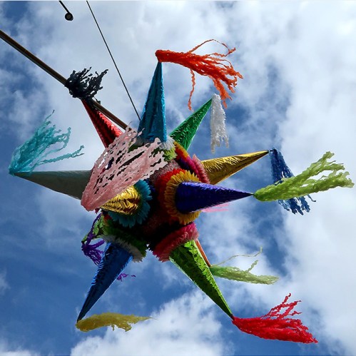 Piñata against sky in Oaxaca