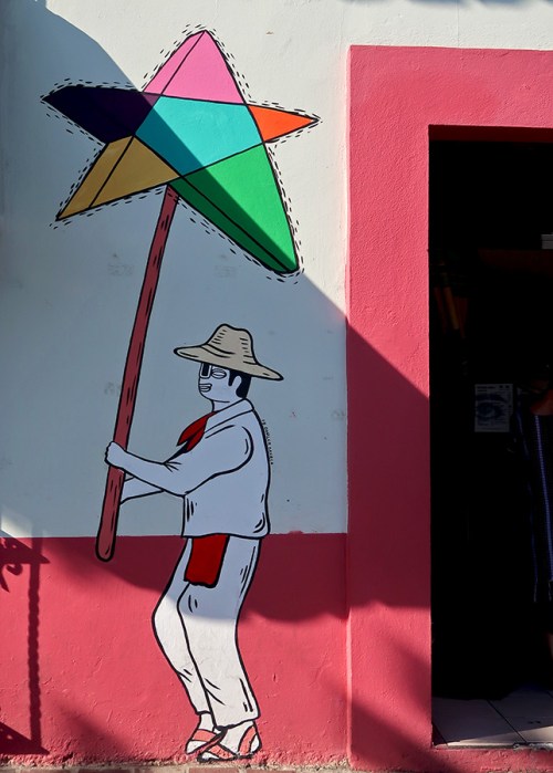 Image of male China Oaxaqueña dancer carrying star